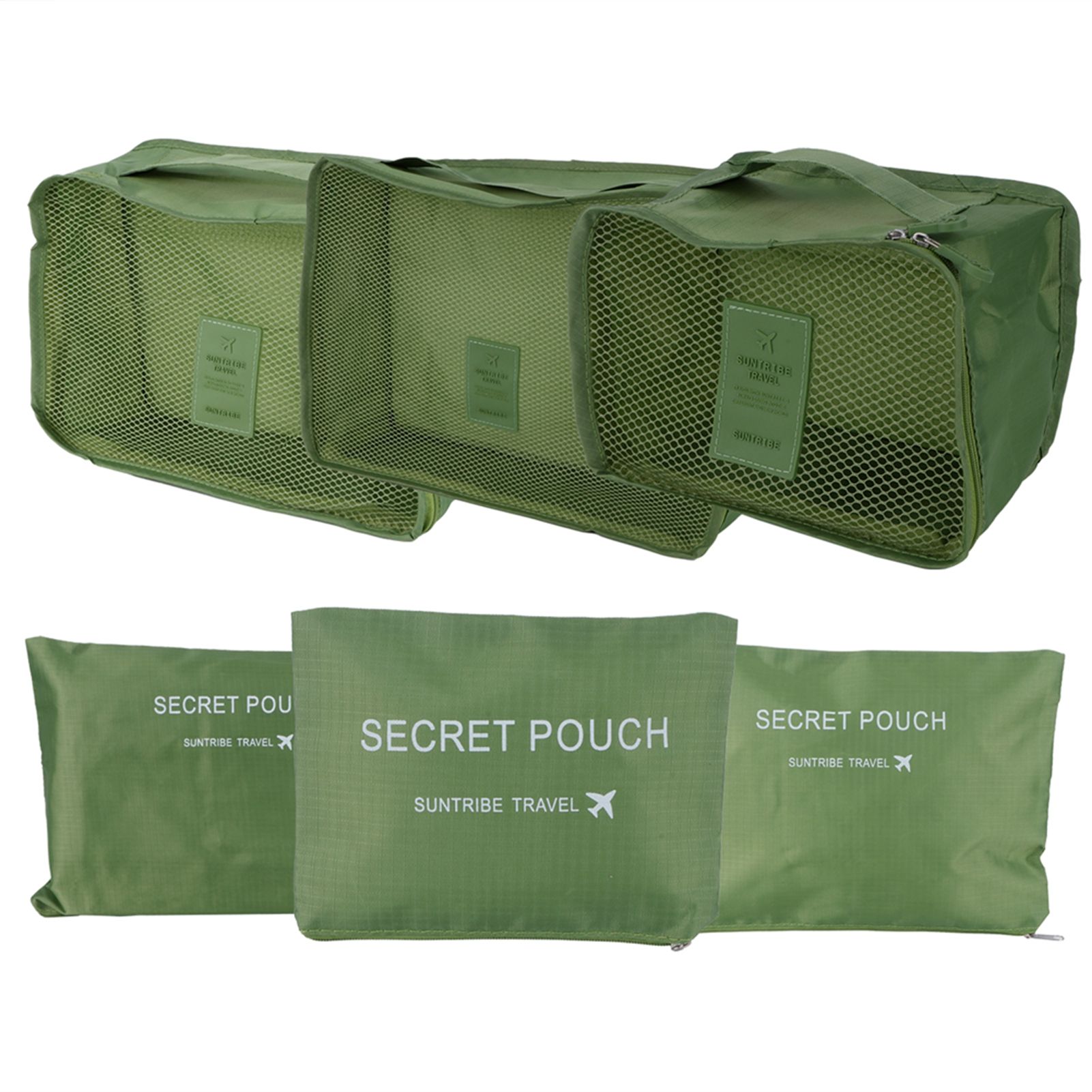 6Pcs/Set Storage Bag Clothing Sorting Bag Luggage Suitcase Packing Organizer for TravellingGreen — image 6