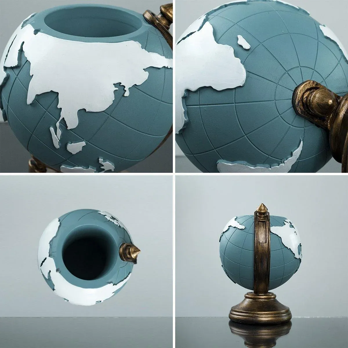 Globe Pen Holder Ornament Desktop Organizer Room Decoration Office Storage Stand โ image 4