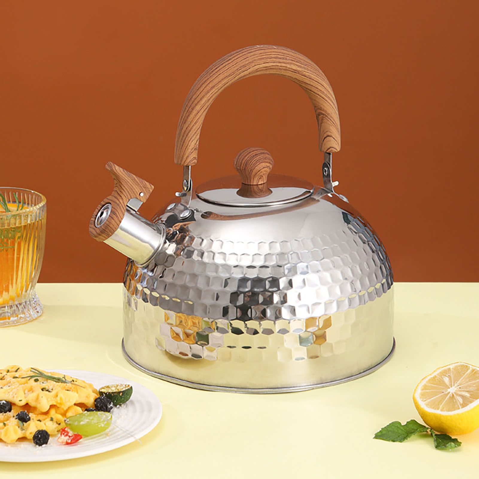 Water Kettle Stainless Steel Whistle Water Kettle Large Capacity Flat Bottomed for Gas Induction Cooker Boil Water 2L Hammer โ image 6