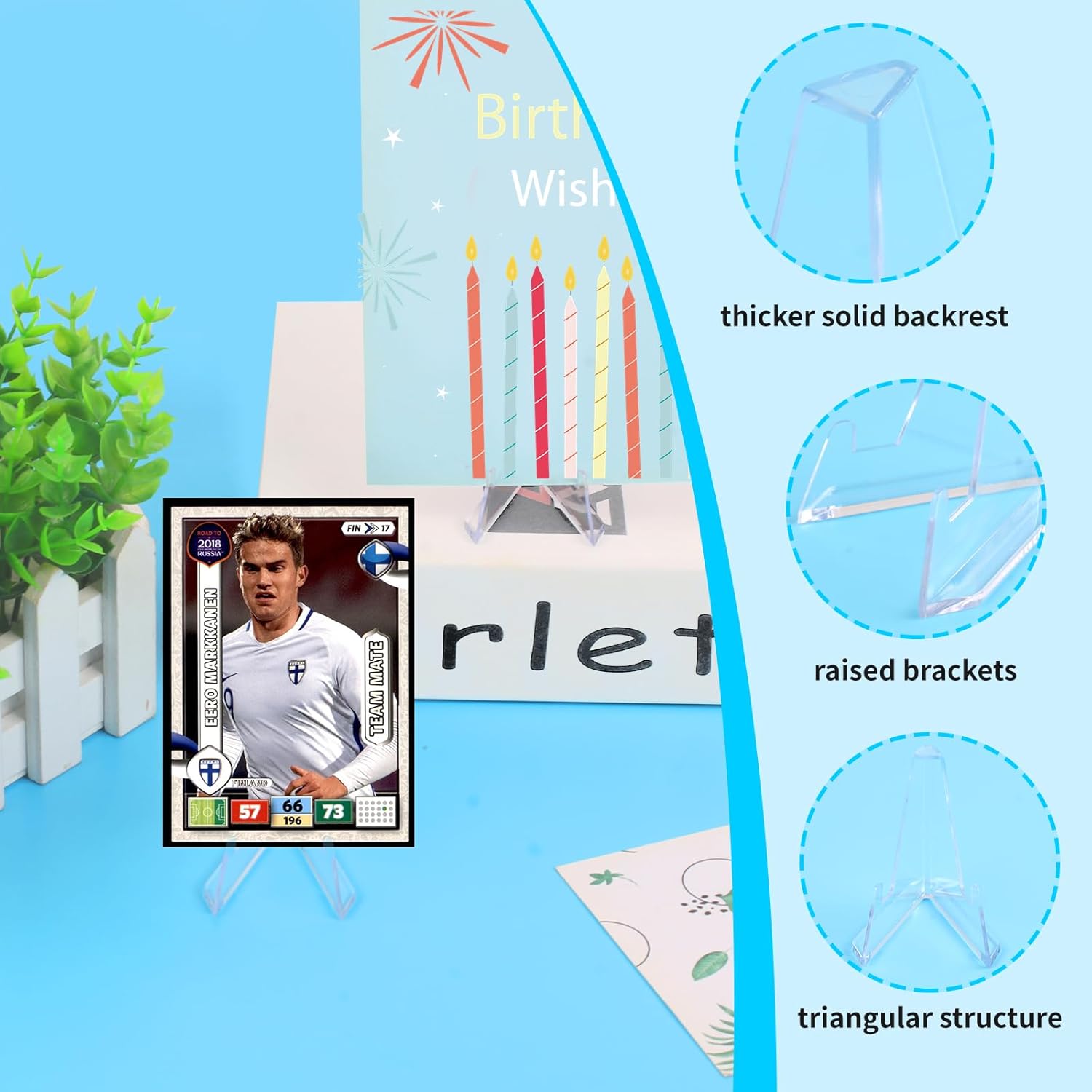 32Packs Card Display Stand, Card Stands for Sports Cards, Trading Card Stand, Acrylic Material, 2.2 Inch Tall — image 3