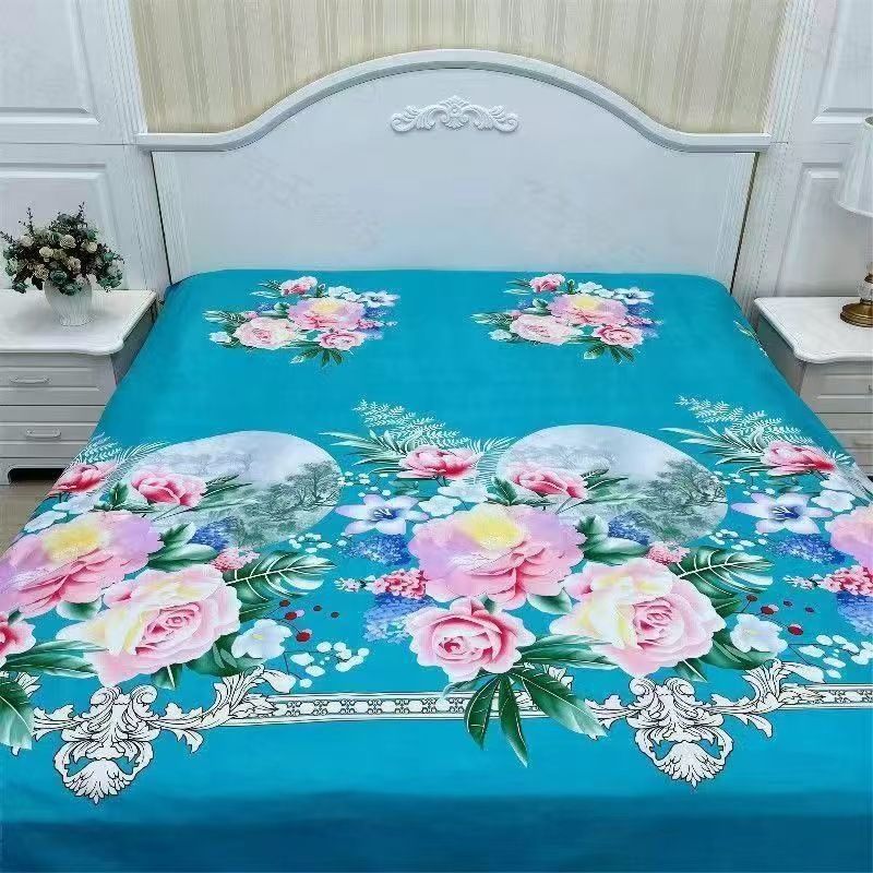 Duo Quilt Cover Set Twill Geometric Pattern Azure blue floral 1.5 × 2.2 m sheets — image 2