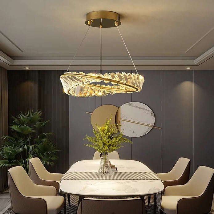 BAMDECOR C3342/1 Modern Crystal Chandeliers Lighting Fixtures Contemporary Wave Chandelier Lighting Fixtures Crystal Pendant Ceiling Lights for Living Room โ image 2