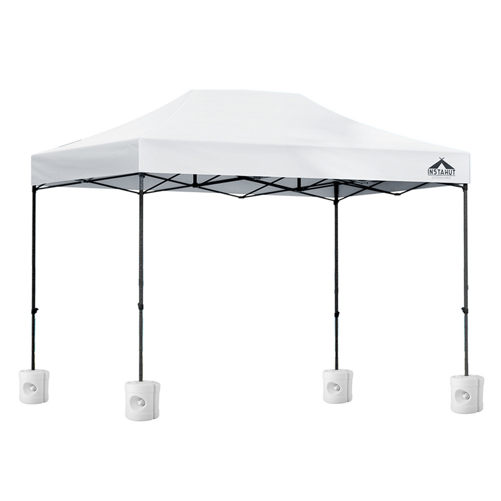 Instahut Gazebo Pop Up 3x4.5m w/Base Podx4 Marquee Folding Outdoor Wedding Camping Tent Shade Canopy White — image 2