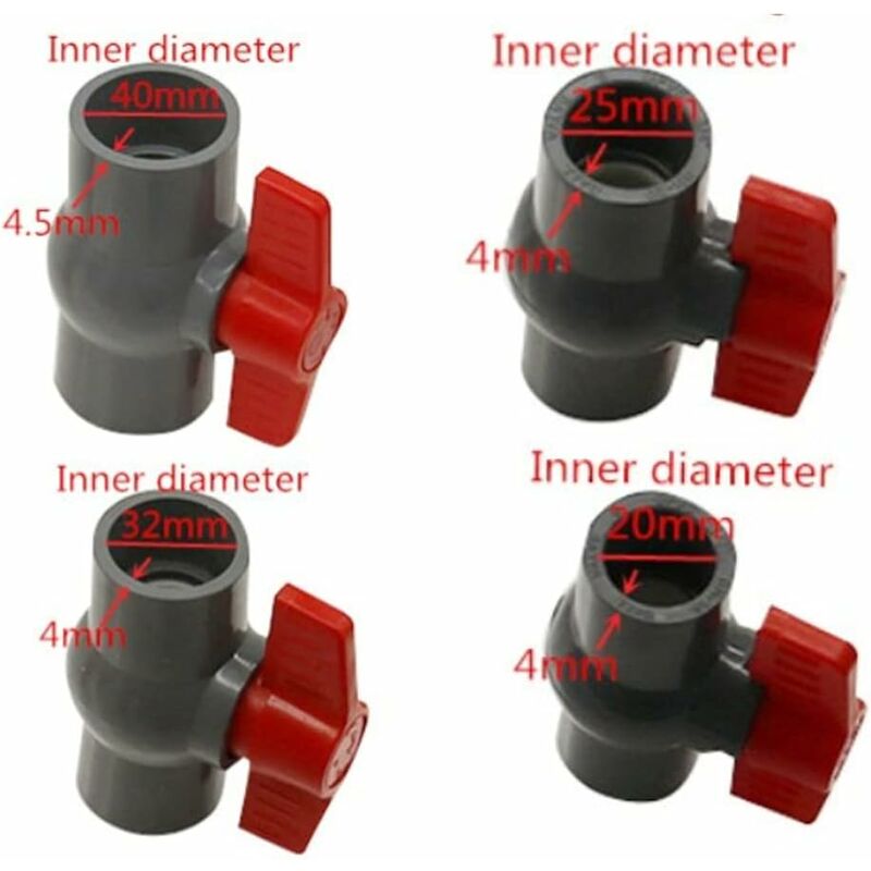 Pvc Ball Valve, U-Pvc Plastic Valve, Flow Control And Cut-Off Straight Joint (Φ20Mm) — image 2