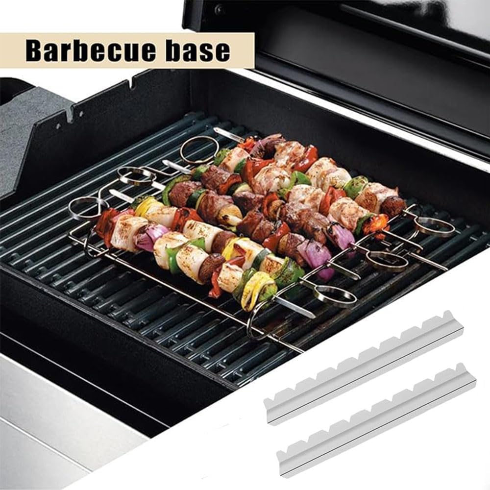 Stainless Steel Kebab Rack for BBQ Skewers, Shish Kabob Grilling Holder, 1 Pair — image 5