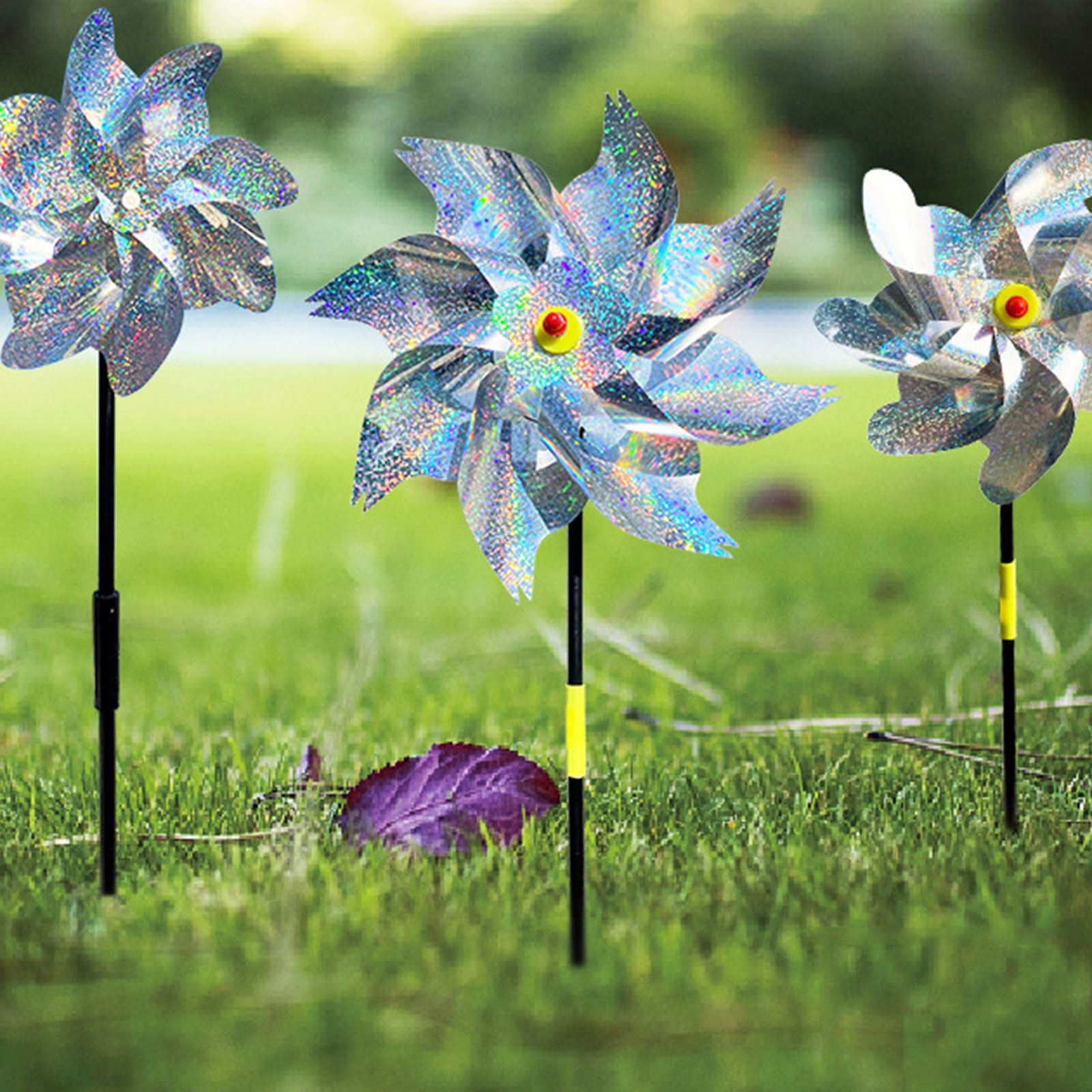 INF Reflective Scarecrow Wind Spinner Silver 2-pack โ image 3