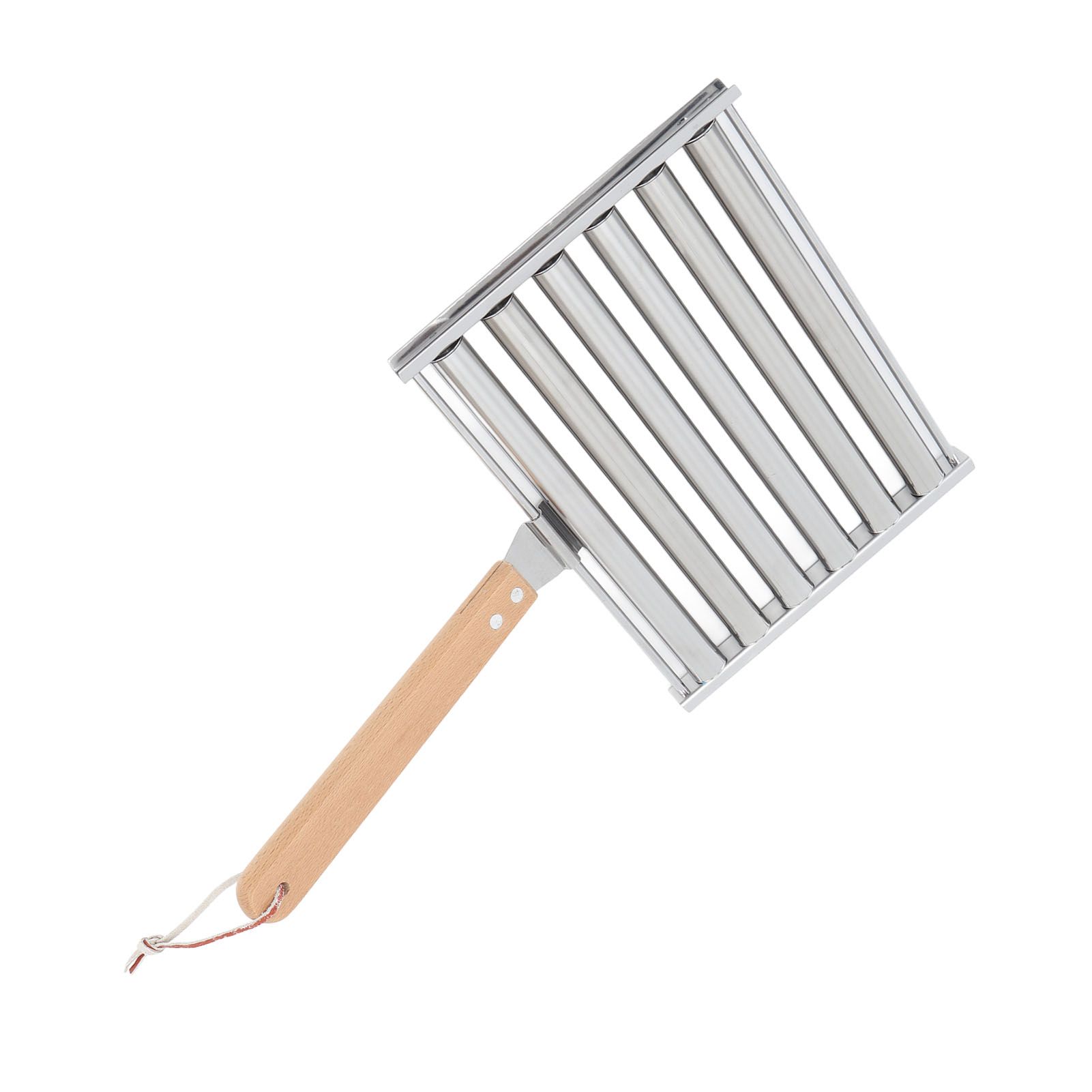 Detachable Stainless Steel Hot Dog Sausage Roller Rack Steamer With Extra Long Wood Handle 4 Skewers 6 Stick Design BBQ Tools L — image 3