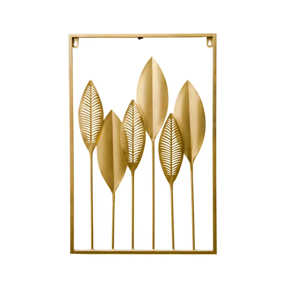 Metal Leaf Wall Hanging Decor Gold Iron Frame Living Room Porch 60 x 40cm โ image 2
