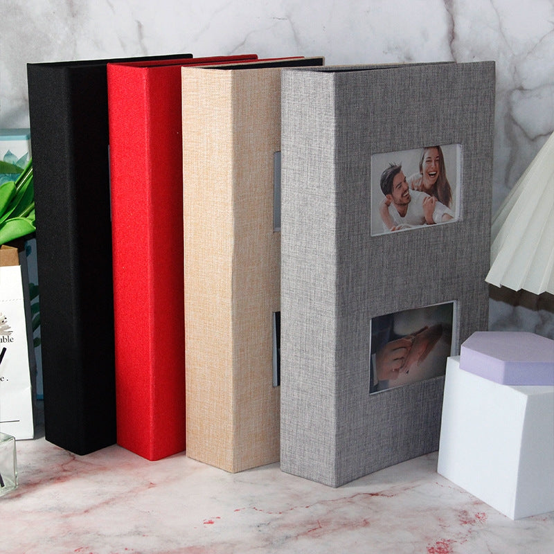 Photo album with luxurious cover Assorted colours Large 300 PCs 6 Inch - Beige โ image 2
