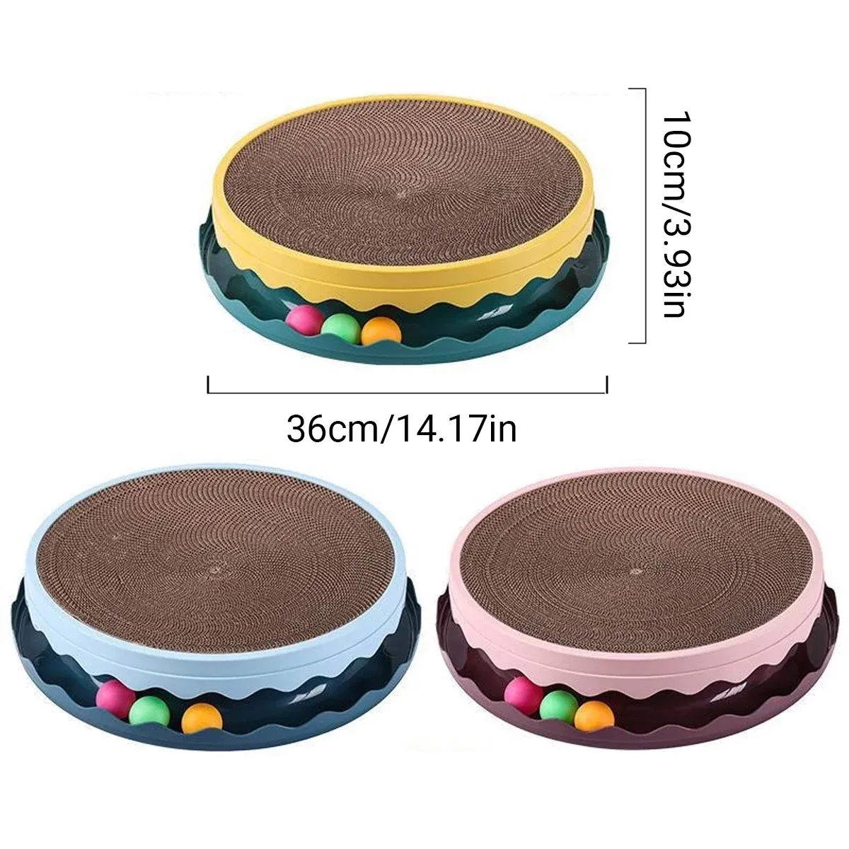 Cat Scratcher Turntable Toy Large Round Corrugated Board Nest Scratch Resistant - Blue โ image 4