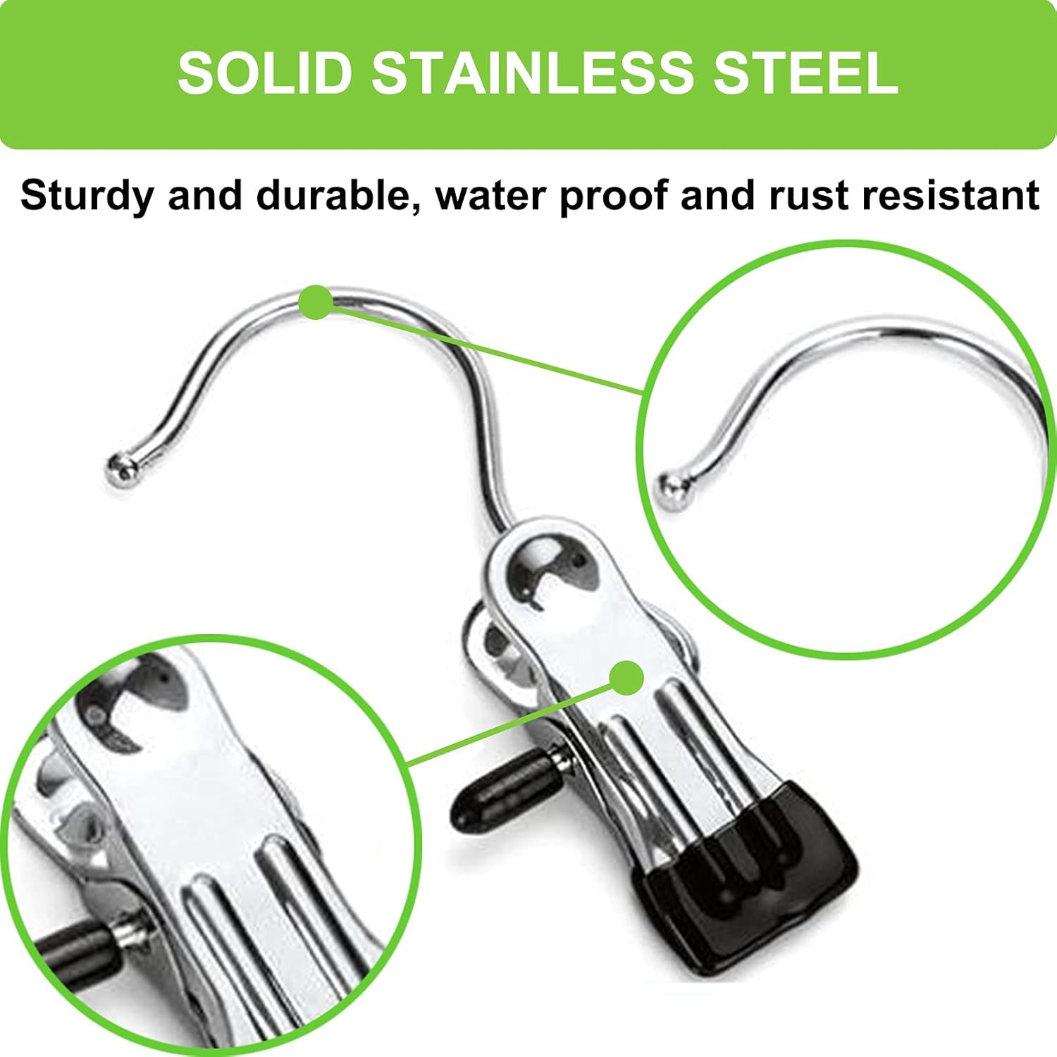 30 Pack Laundry Hooks Hanging Clips Clothes Pins Closet Hanger Organizer + Snap Button Kit with Snaps Pliers, 240 Sets Plastic Snaps for Fabric — image 3