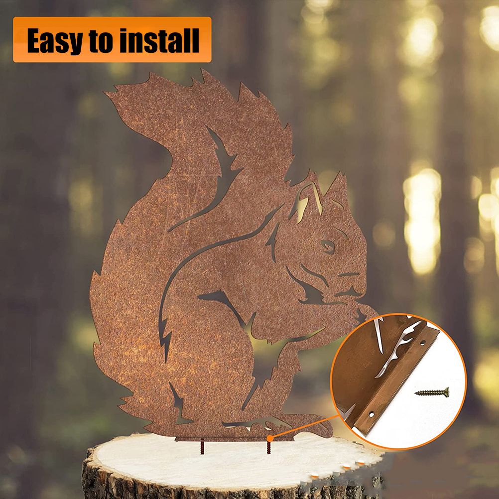 Rusty Standing Tree Stake Metal Rust Figure Garden Stake Outdoor Garden Yard Decoration โ image 3