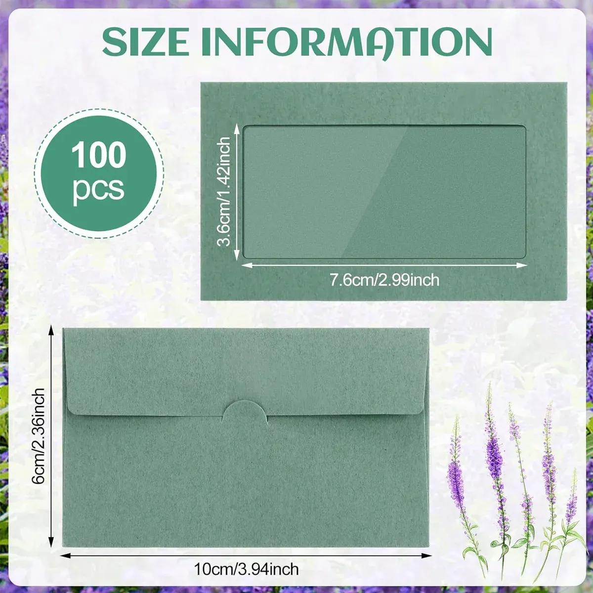 100PCS Small Kraft Paper Envelopes With Clear Window Self Seal Card Mailers - Kraft — image 4