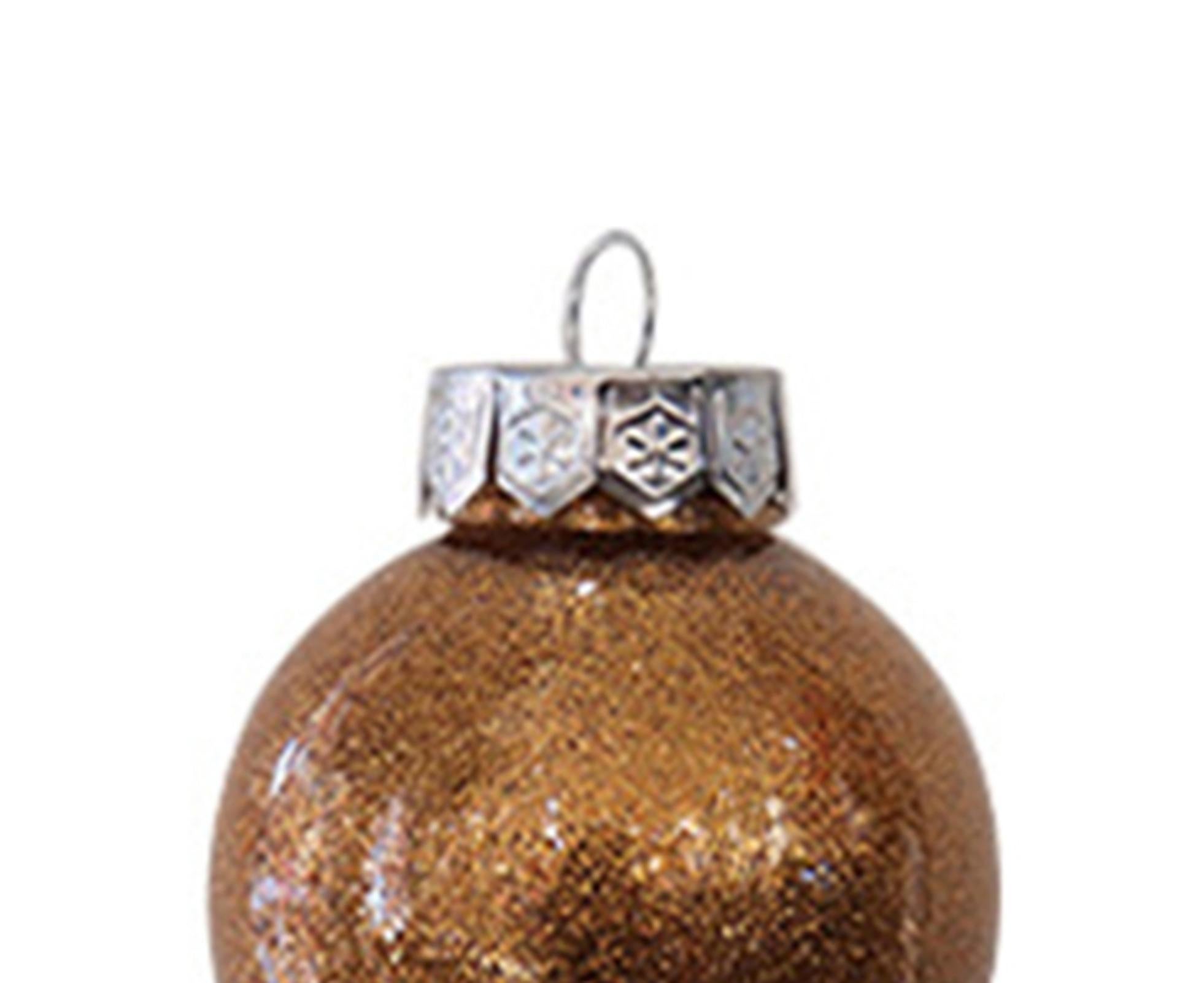 Glitter Xmas Tree Balls-Rose Gold — image 4