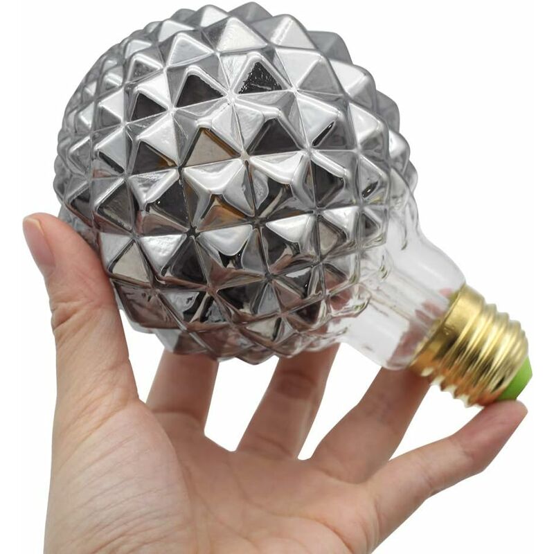 Retro LED Filament Edison Bulbs 4W Smoke Glass 220/240V E27 Crystal Decorative Light Bulbs Art Deco G95 Crystal — image 4