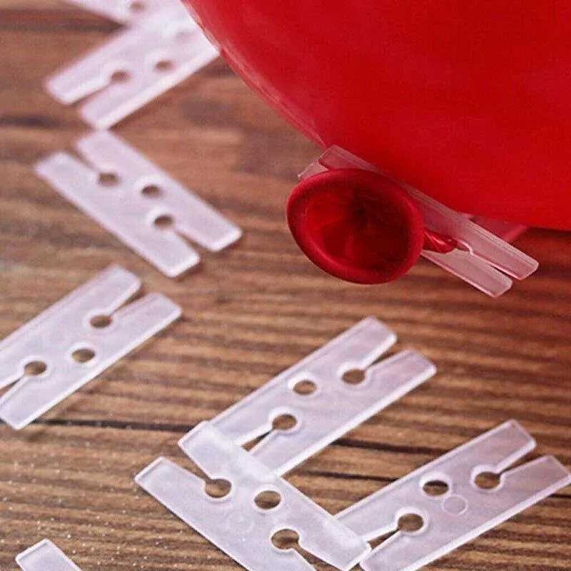 Balloon Clips H V Clip Tie Filled Helium Air Balloons Wedding Party Decoration - 50X Round shaped — image 4