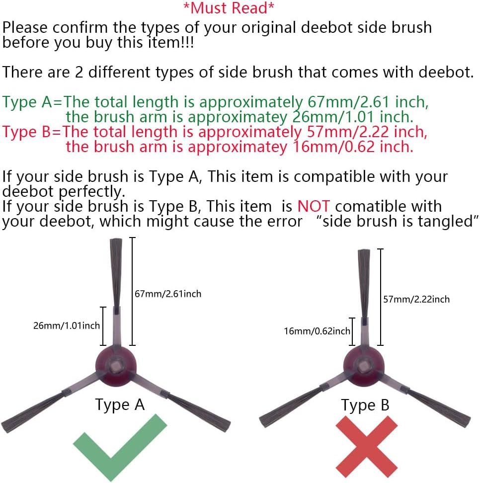 Side Brush Compatible with Ecovacs Deebot OZMO 920, 950, T8 AIVI, T9+, N8 Pro, X1, T10 Omni, T10 Plus, N10 Plus, T20 Omni, Robot Vacuums, 8-Pack — image 2
