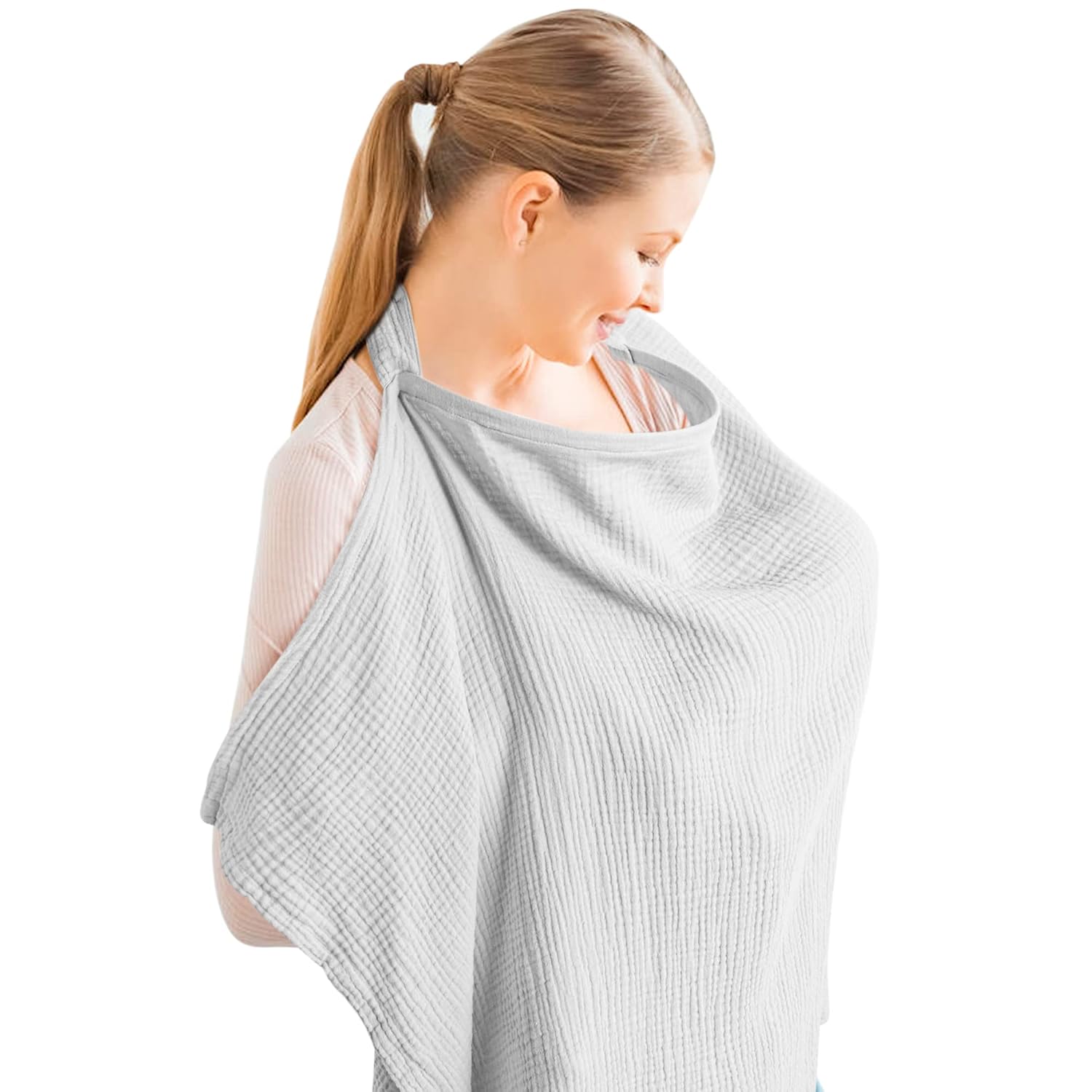 Breastfeeding bib - Smooth woven fabric for breastfeeding babies - Breathable - Pure cotton - Breastfeeding covers - Breastfeeding bib for mothers