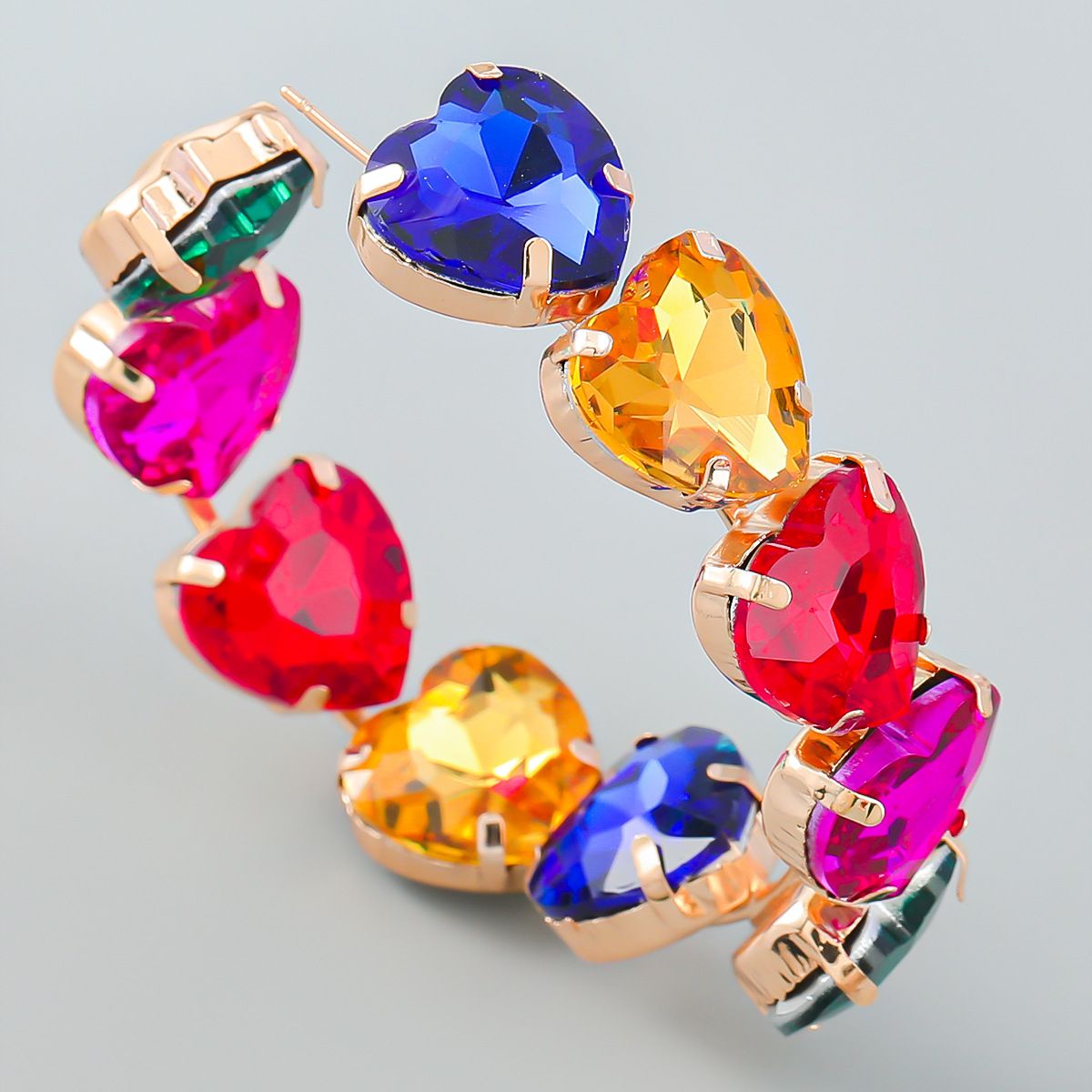 Large Hoop Earrings Colourful Geometric Circle Earrings Chunky Hoop Earrings Statement Dangle Earrings — image 5