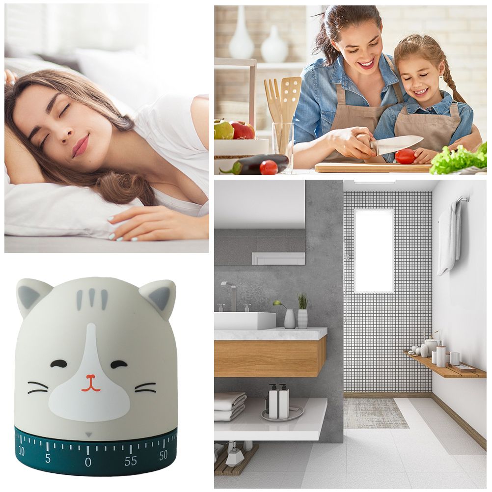 Cute Cat Timer Kitchen 60 Minutes Timer 360 Degree Rotating Timer for Baking and Boiling โ image 4