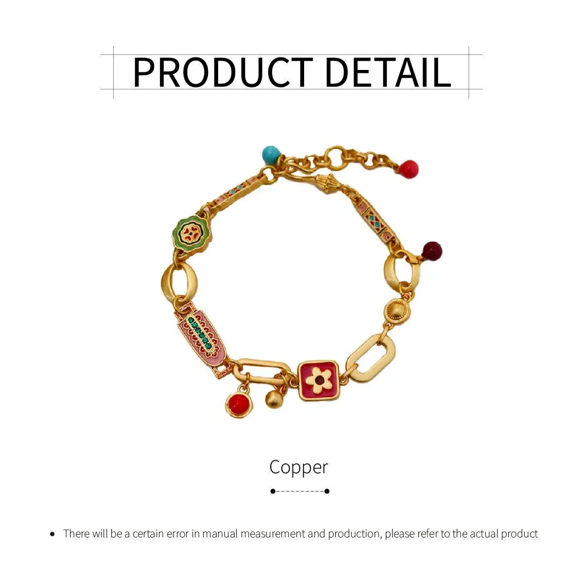 Chinese Vintage Colourful Flower Bracelet Simple Hand Jewelry for Women โ image 3