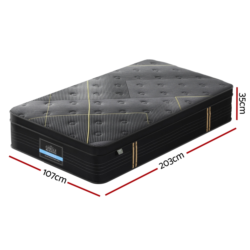 35cm Giselle Mattress King Single Bed Bamboo Pocket Firm Foam — image 3