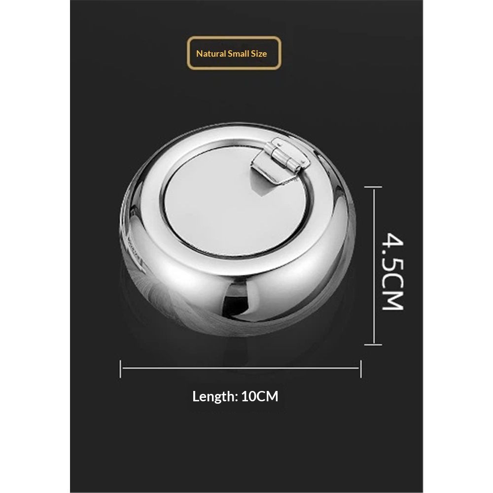 Stainless Steel Windproof Ashtrays with Lid for Cigarettes Cigar Smokers, Modern Outdoor Ash Holder Tabletop Ashtray for Car Desk Home office Decoration — image 5
