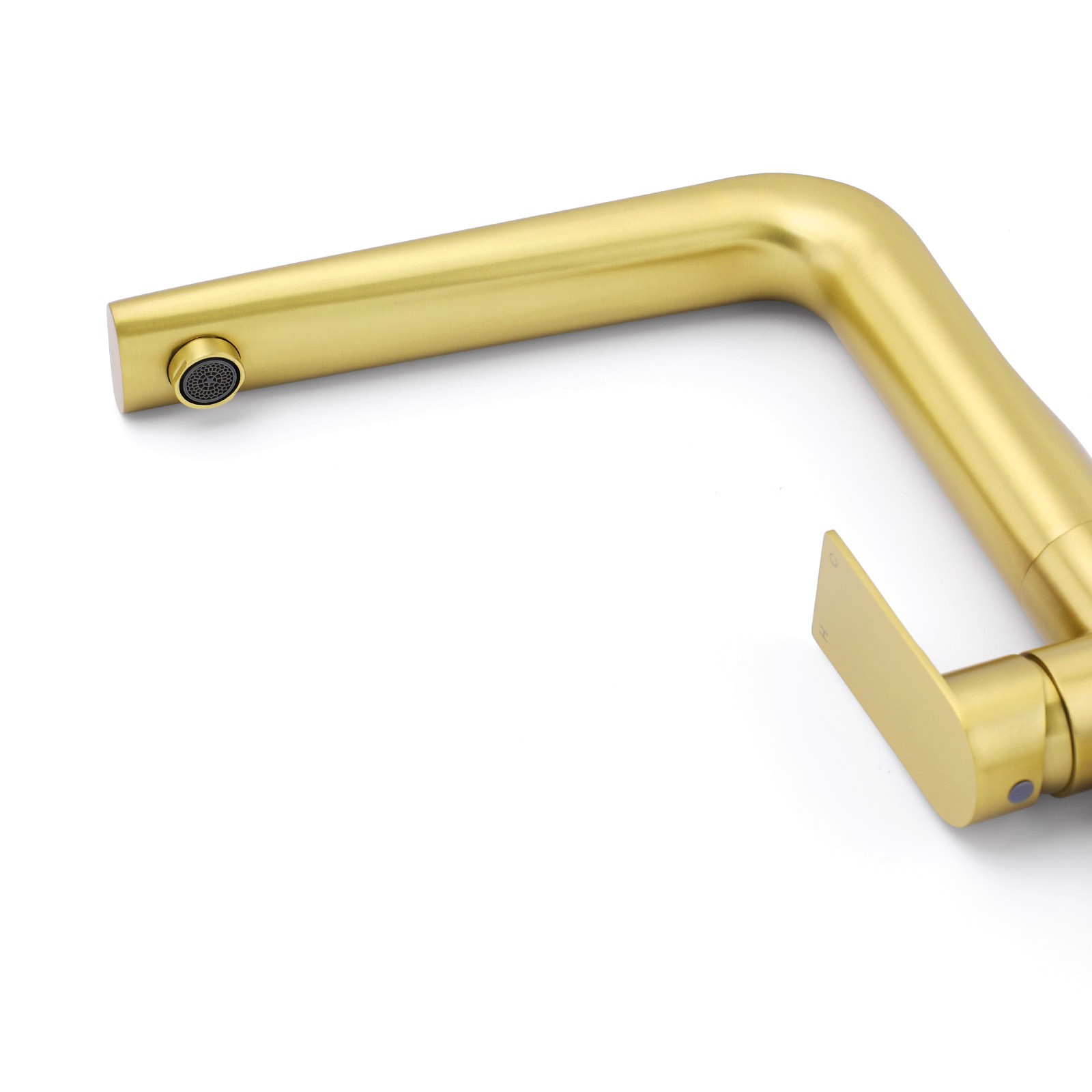 NEW ARRIVAL WELS Brushed Gold Round Kitchen Mixer Sink Tap Laundry Faucet Spout — image 5