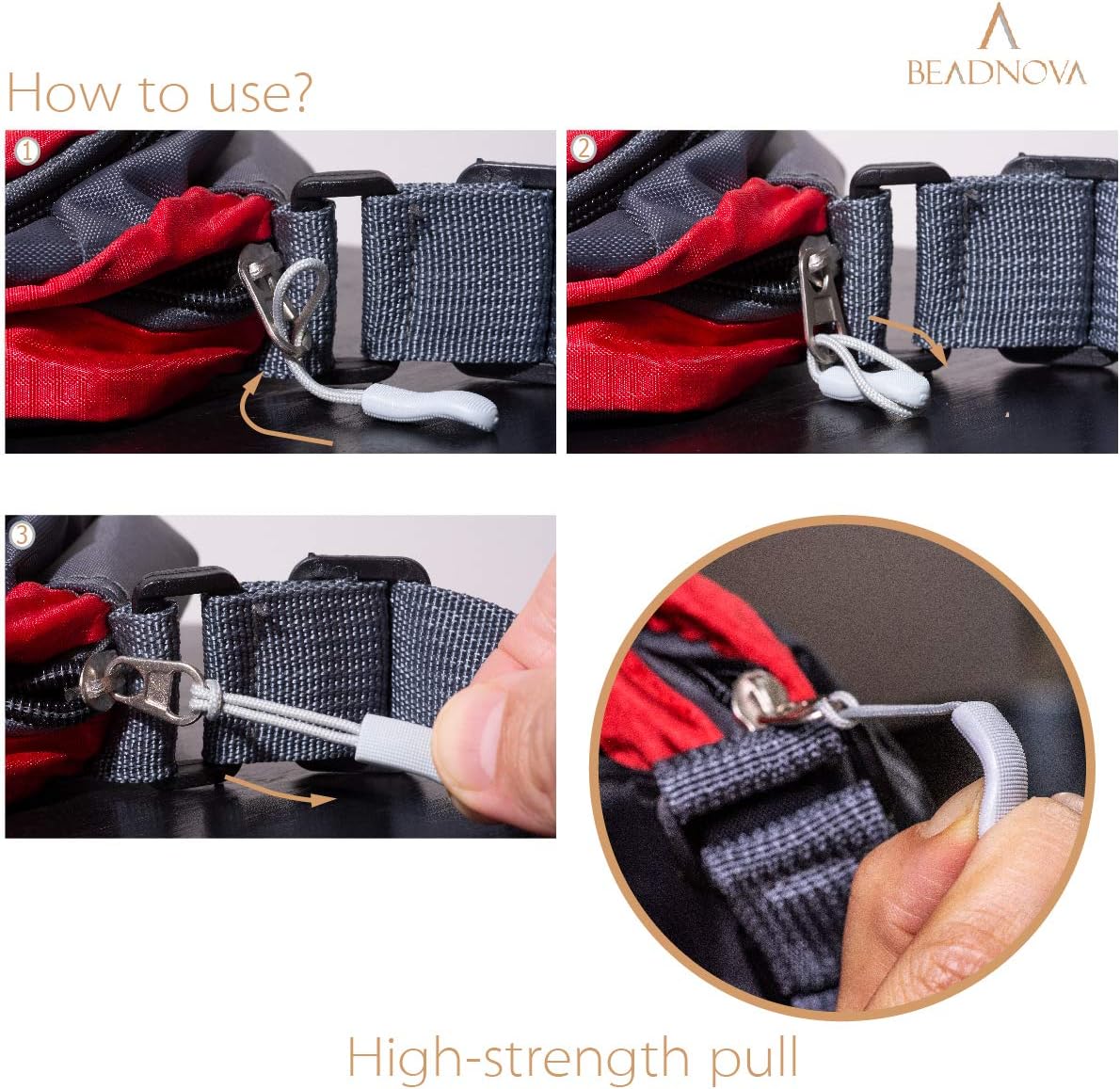 Durable Zipper Pull Zip Tab Zipper Tag Cord Pull Extension for Handbag Purse Backpack Jacket Bags Coat Boots (Black, 10 PCS) — image 4