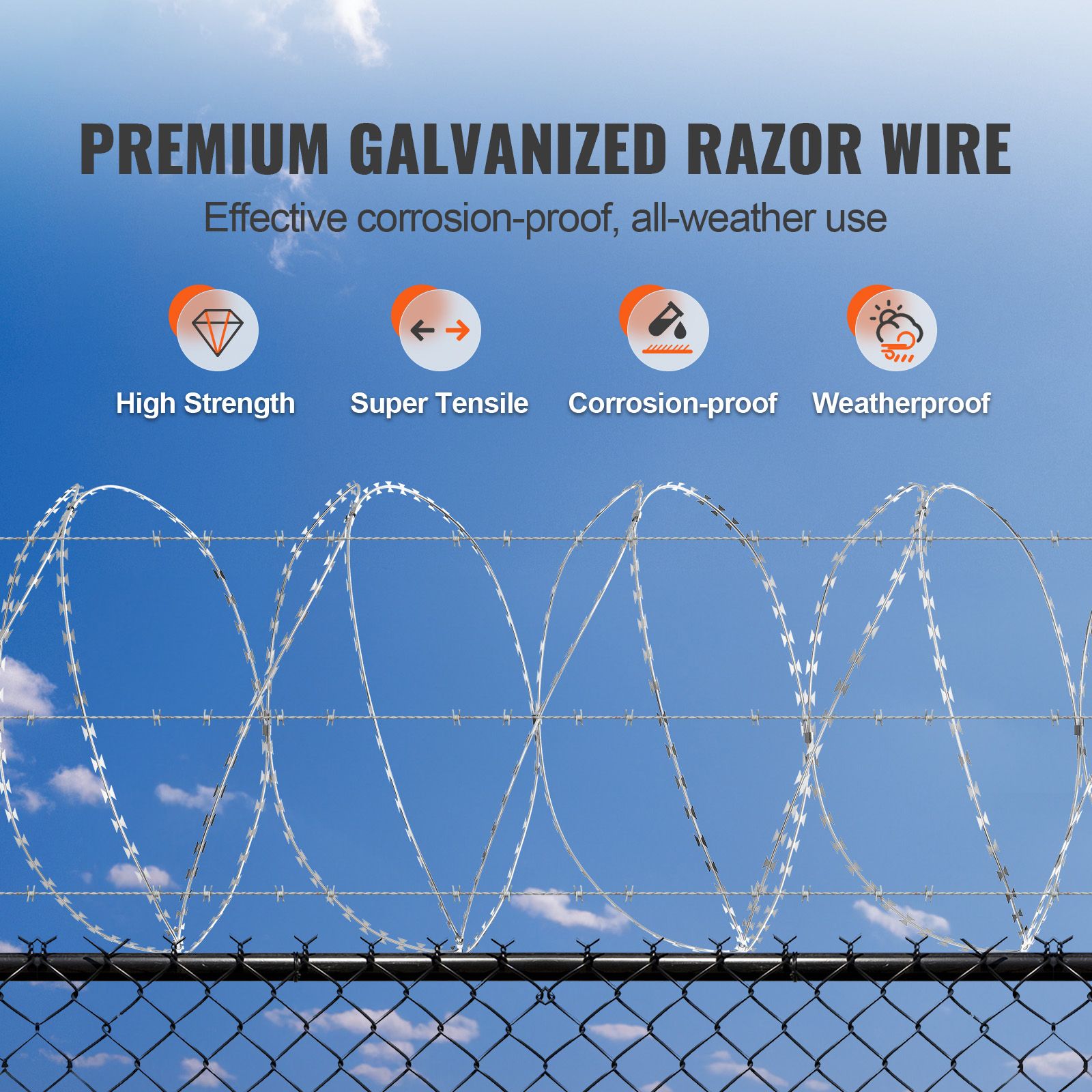 Razor Wire Razor Barbed Wire 147ft 3Rolls Razor Wire Fencing Double Spiral โ image 2
