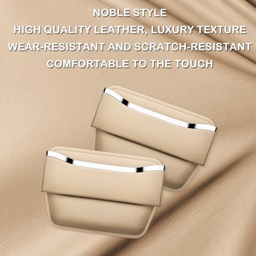 2Pack Car Seat Gap Filler Organizer - Leather Console Side Pocket Seat Storage - Stylish and Practical Car Accessories for Cars,SUV,Truck - Brown - Size 2 Pack — image 6