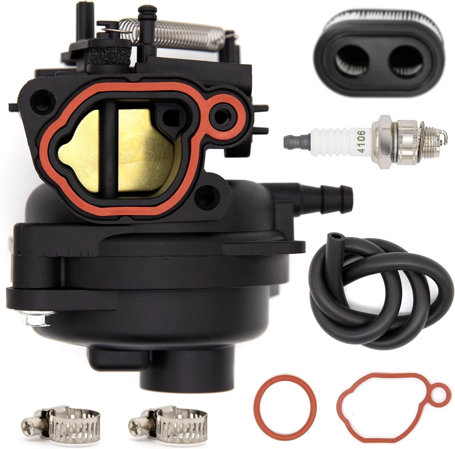 799584 Carburetor Set with Spark Plug and Air Filter Assembly Replacement for 592361 594057 594058 594529 799584 Compatible with 550EX 625EX 675EX 725EXI 140cc