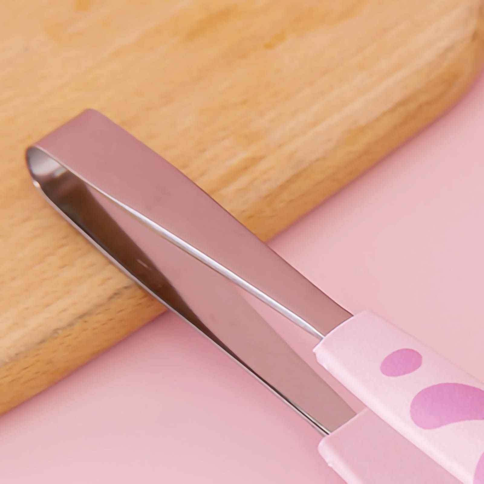 Kitchen Cooking Tong Cute Cat Paw Shape Stainless Steel Small Salad Barbecue Food Tong Pink M โ image 5