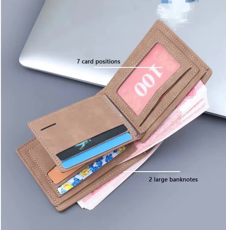 Light Brown Men's Genuine Leather Bifold Wallet - Compact Design with Multiple Card Slots โ image 4