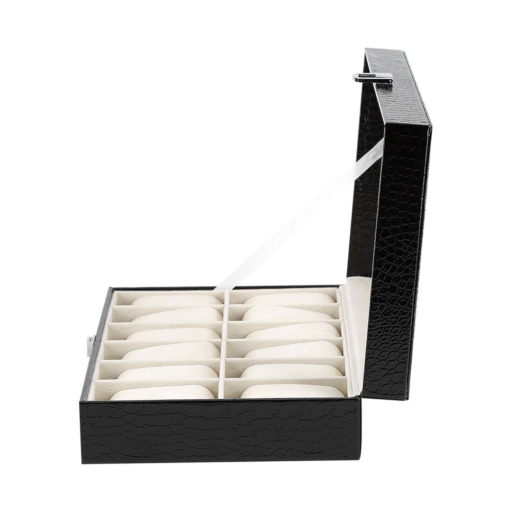 12 Soft Pillow Watch Box Jewelry Display Storage Organizer Box Case Black โ image 6