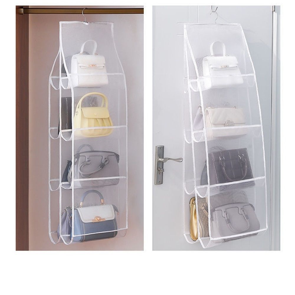 2 Packs Hanging Handbag Purse Organizer for Closet, 8 Pockets Space Saving Purse Storage Organizers, Wardrobe Bag Organizer Pocketbook Organizer, 110 × 35 × — image 5
