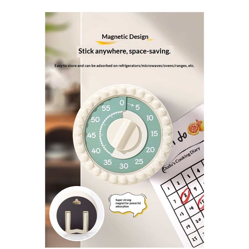 Round Visual Timer - Magnetic Silent Countdown Timer for Kids, Studying, Cooking, Time Management Cute Timer, Perfect for Desktop & Fridge Use.-Rice ear yellow — image 2