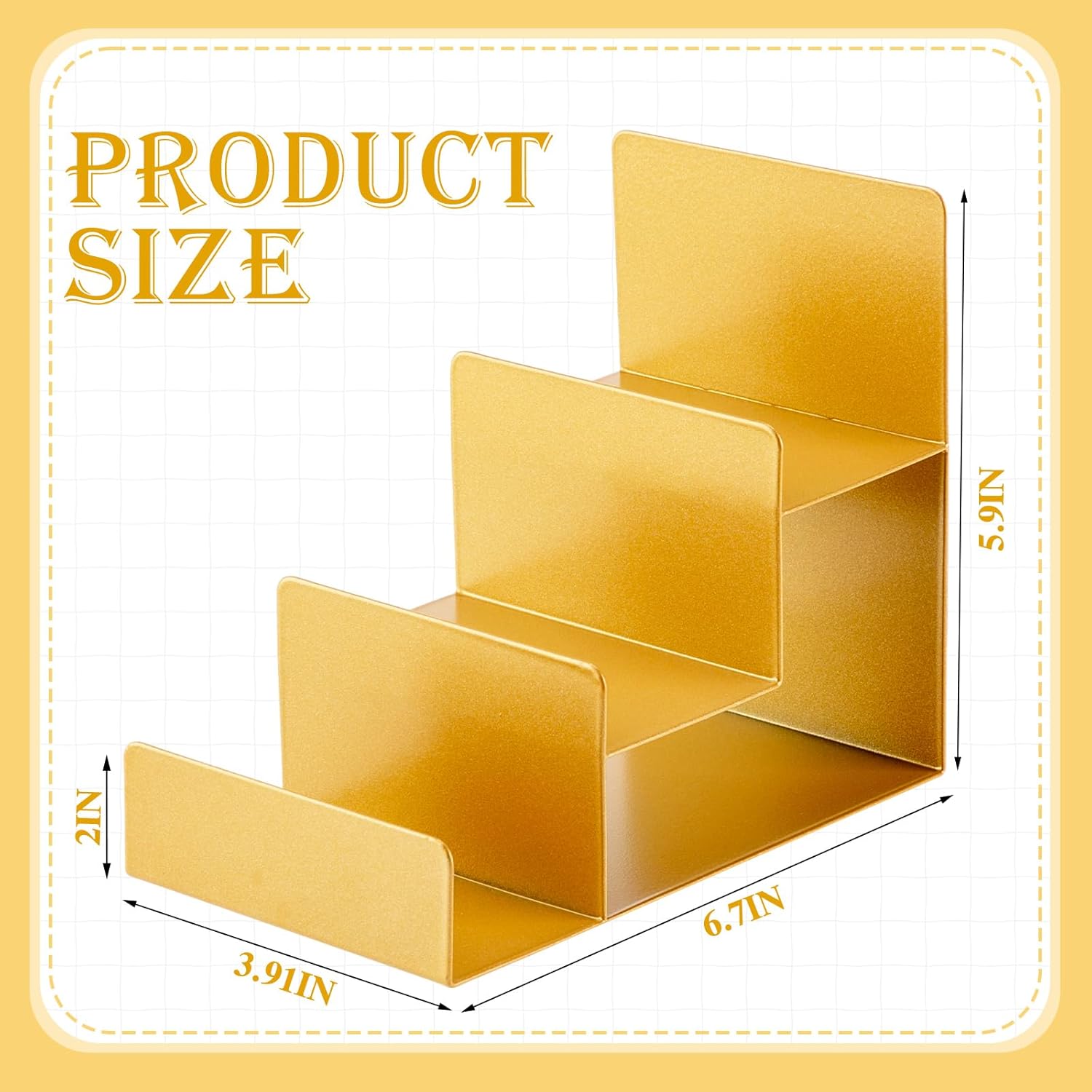 2 Pcs 3 Tiers Gold Metal Wallet Rack Handbag Display Stand Wallet Clutch Holder Purse Stand Display Retail Store Supplies — image 2