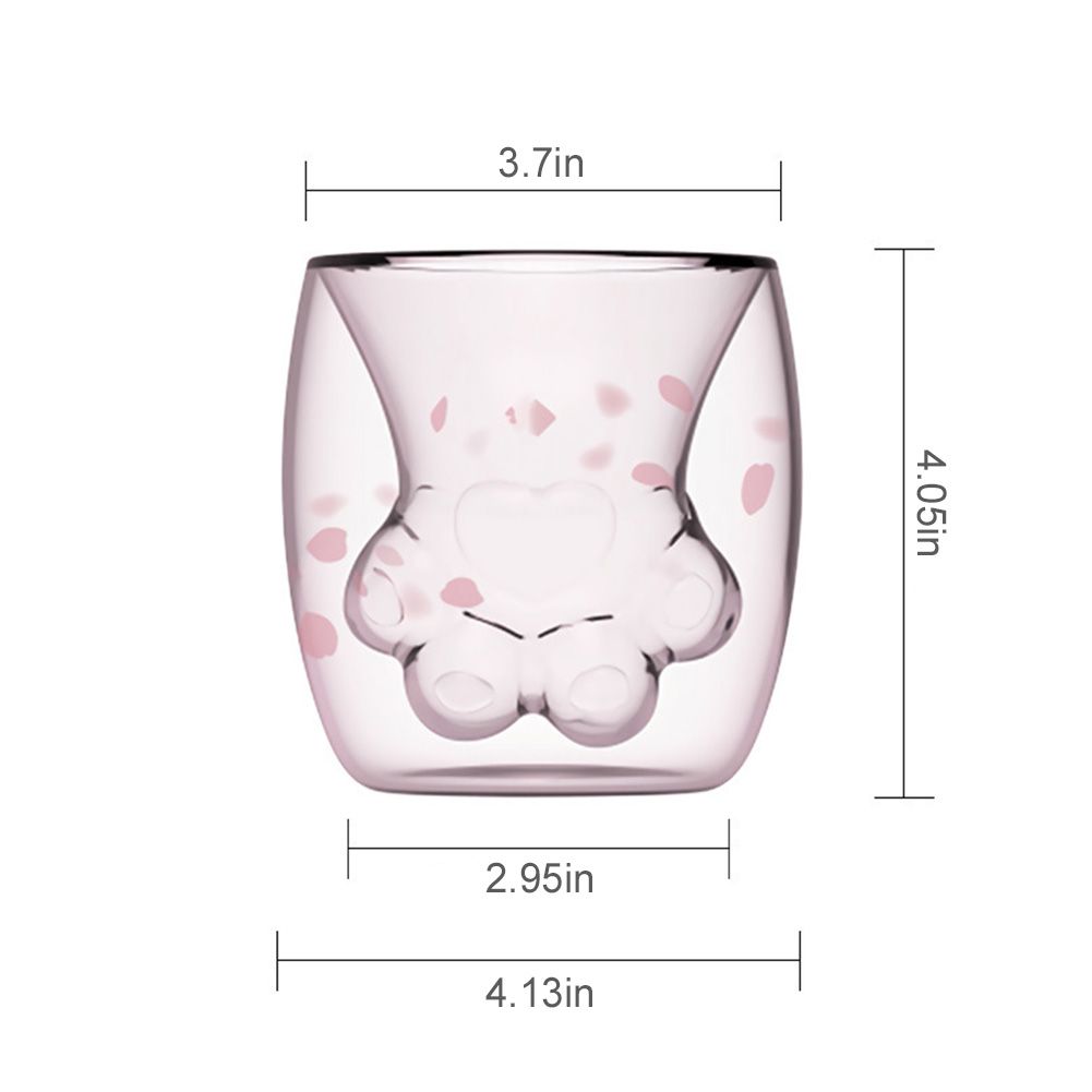 Cat Paw Mug Cat Claw Coffee Mug Double Wall Glass Mug Novelty Gift for Friends โ image 3