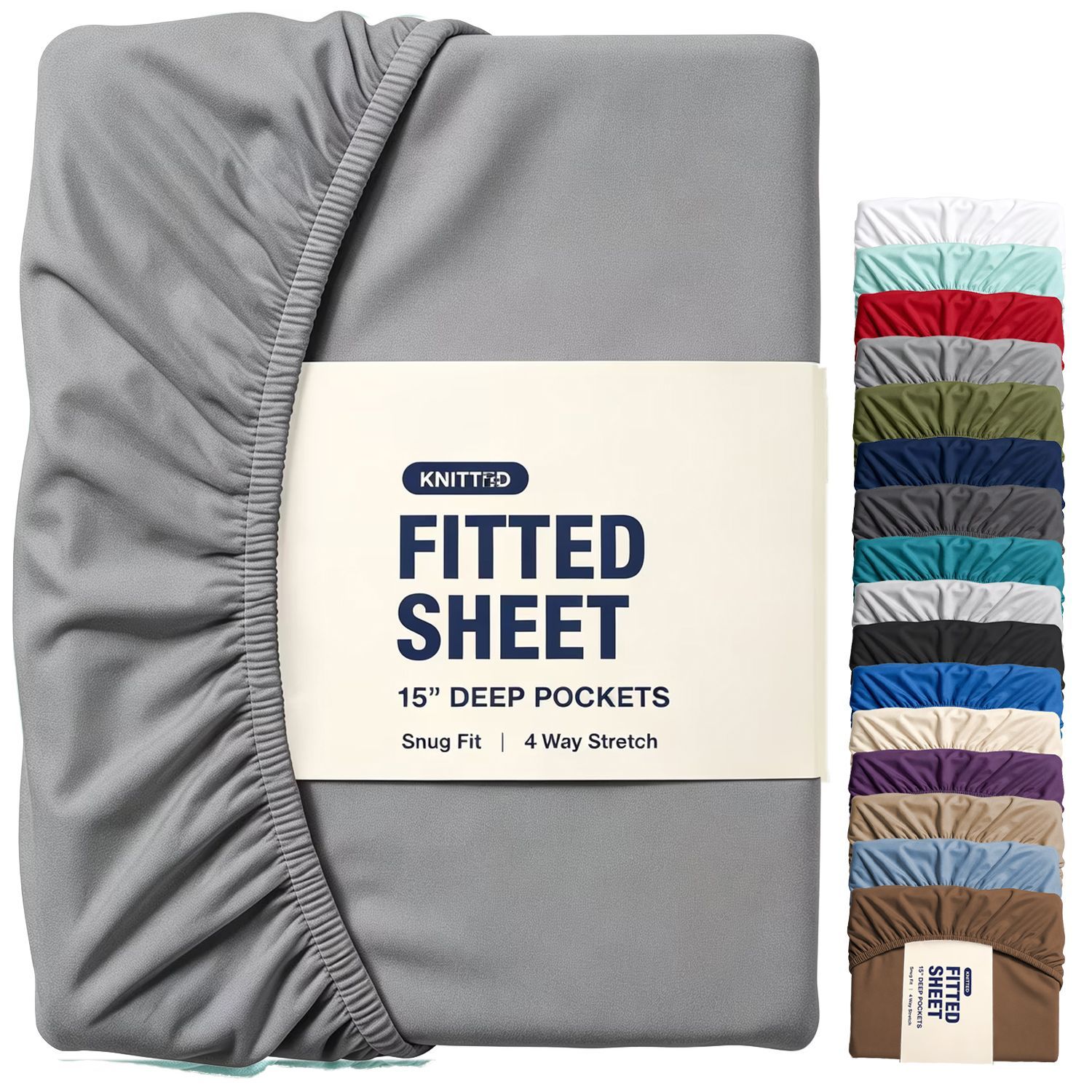 Hotel Quality Fitted Sheet - 1 Piece Fitted Sheet -Breathable Bedding - Wrinkle, Fade, Stain Resistant- 16inch/40cm Deep Pocket Fitted Bed