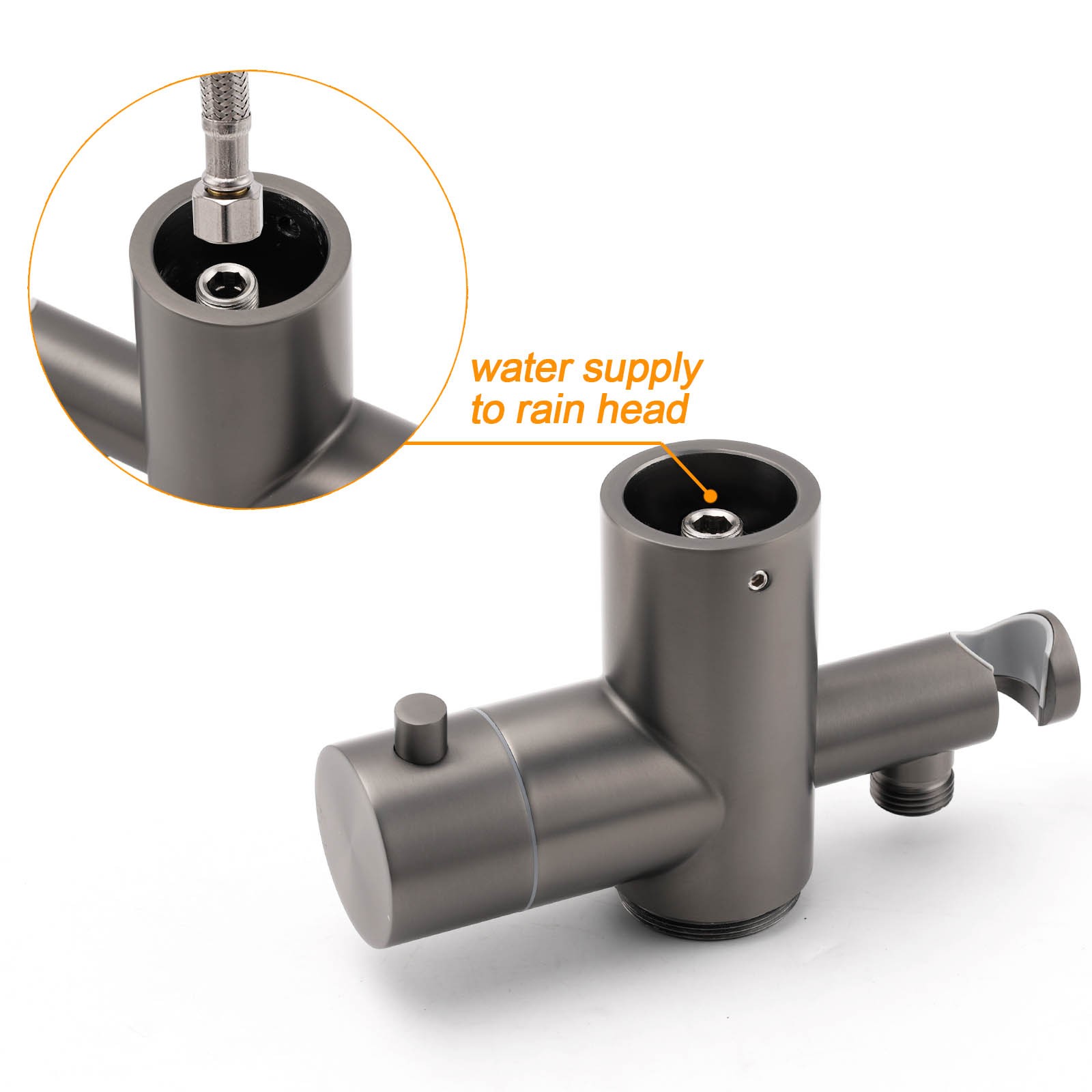 316 SUS WELS Gun Metal Twin Shower Handset Combo Outdoor Bath Rainfall 10" Head โ image 5