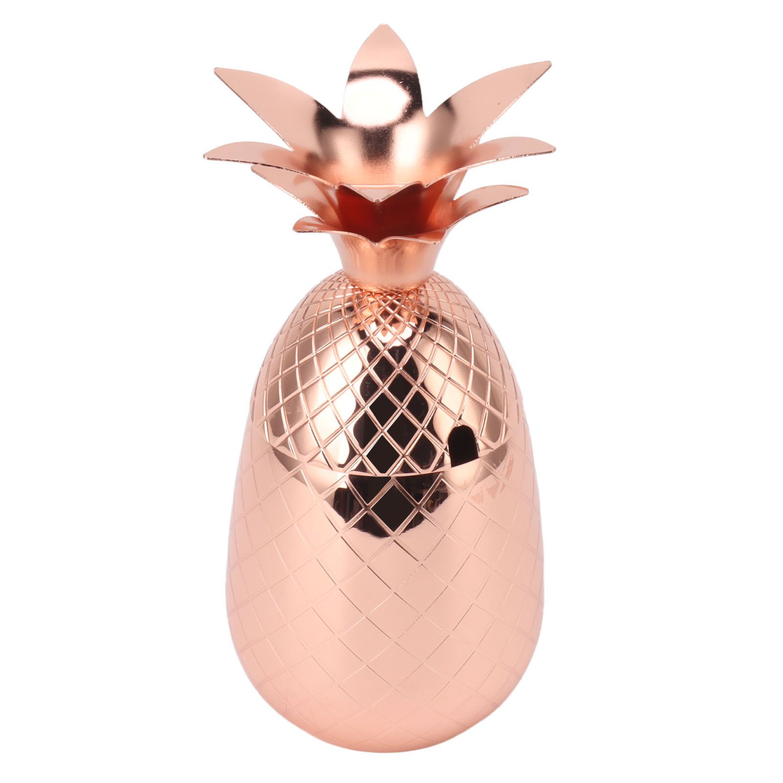 Cocktail Shaker Pineapple Shape Stainless Steel Polished Smooth Surface 500ml for Home Bar Rose Gold โ image 3