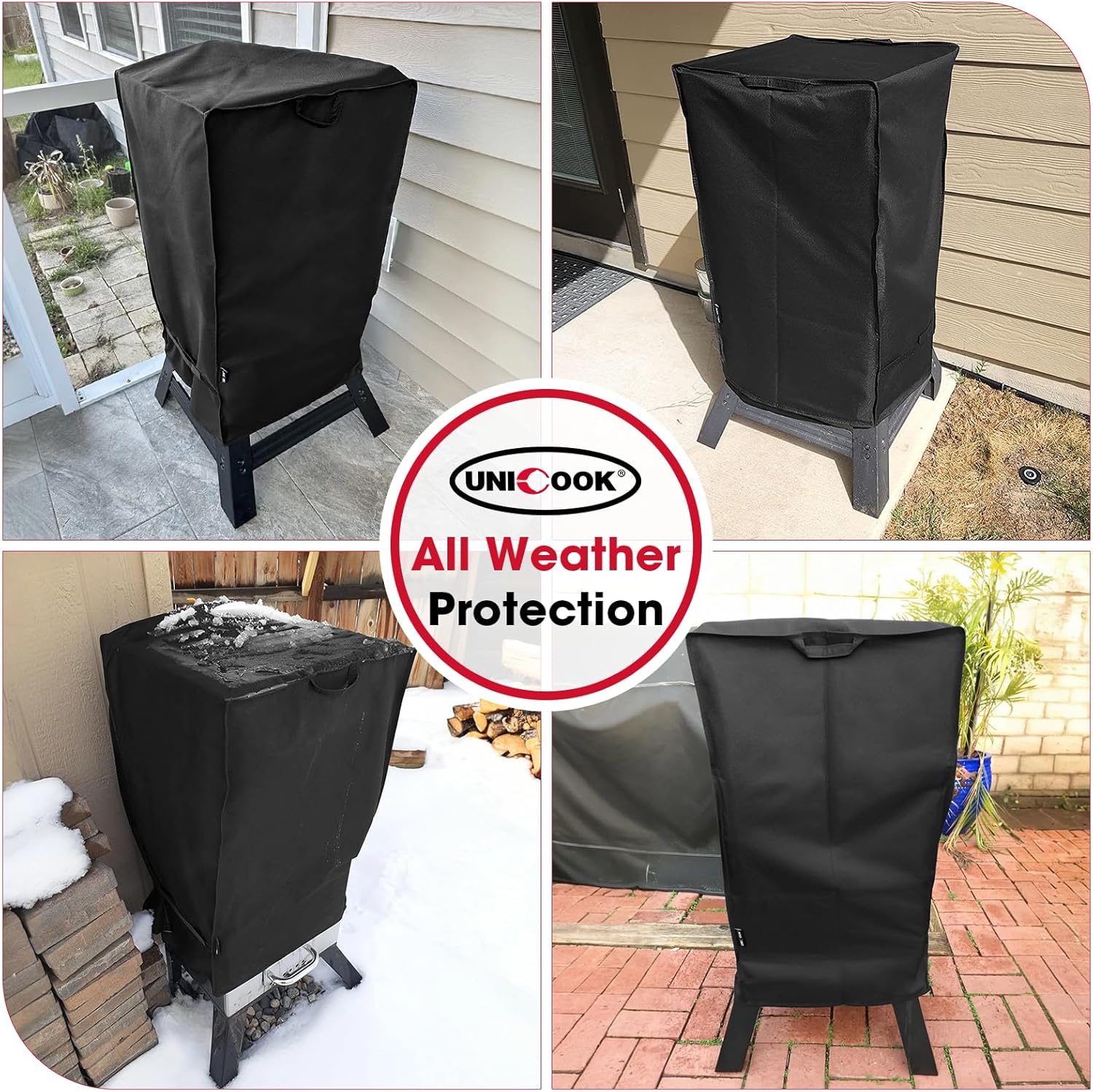 30 Inch Electric Smoker Cover for Masterbuilt, Heavy Duty Waterproof Vertical Smoker BBQ Grill Cover, All Weather Resistant, 18" W x 17" D x 33" H — image 3