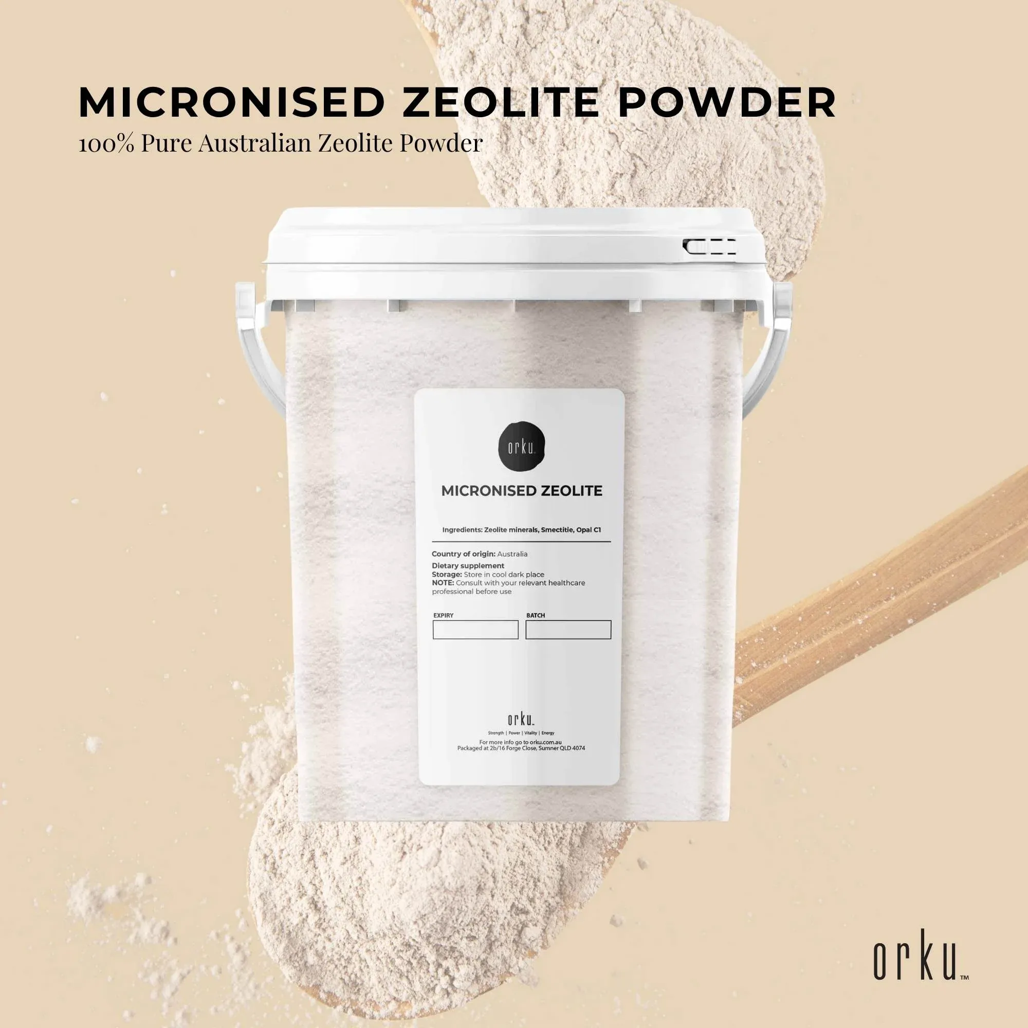 Orku 800g Ultrafine Micronised Zeolite Powder Tub Natural Clinoptilolite Mineral — image 2