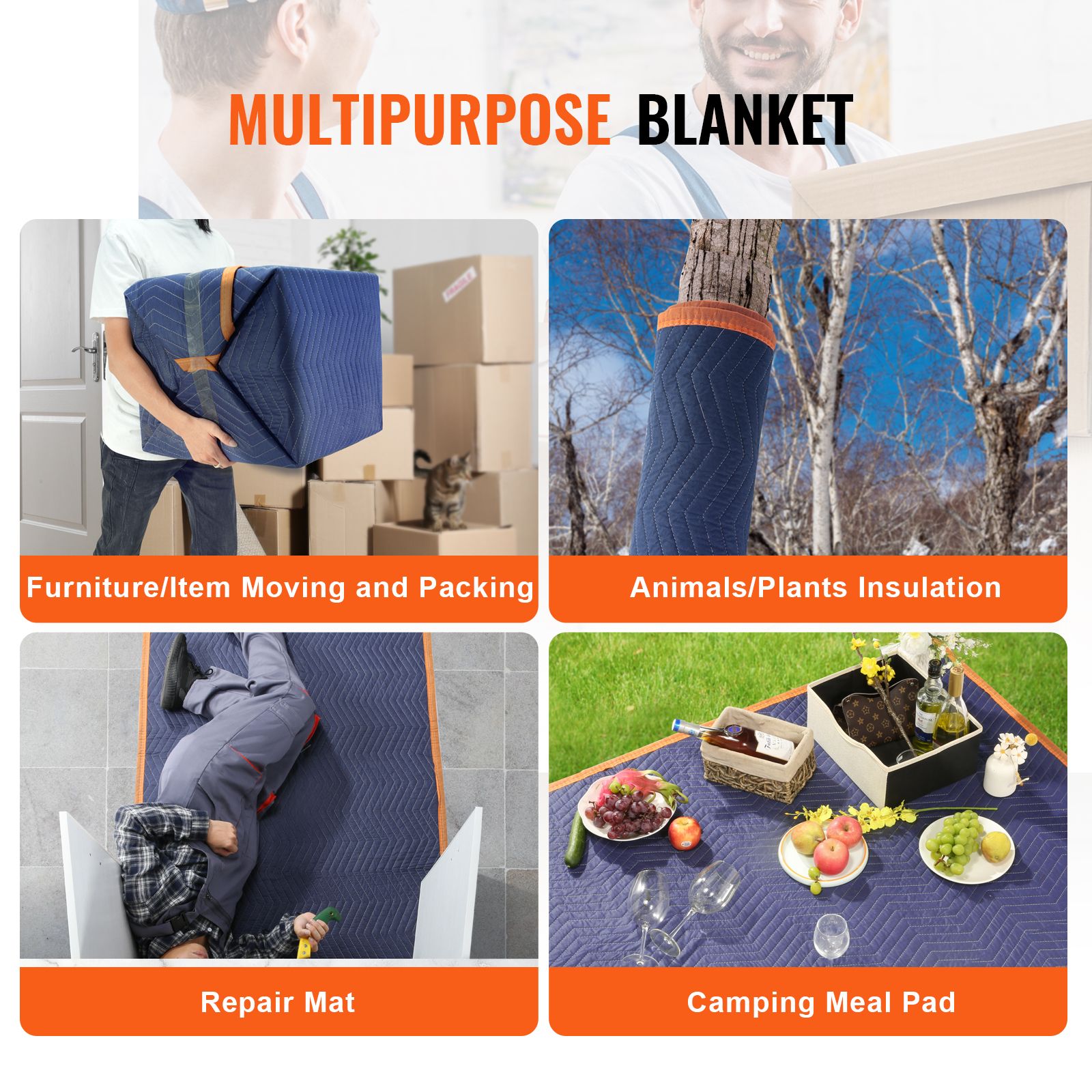 Moving Blankets, 2032 x 1829 mm, 15.6 kg/dz, 12 Packs, Professional Non-Woven & Recycled Cotton Packing Blanket, Heavy Duty Mover Pads for Protecting โ image 6