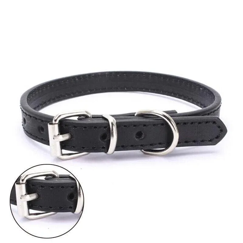 Dog Collar Pet Puppy Adjustable Neck Strap Pu Leather S - Blue โ image 5
