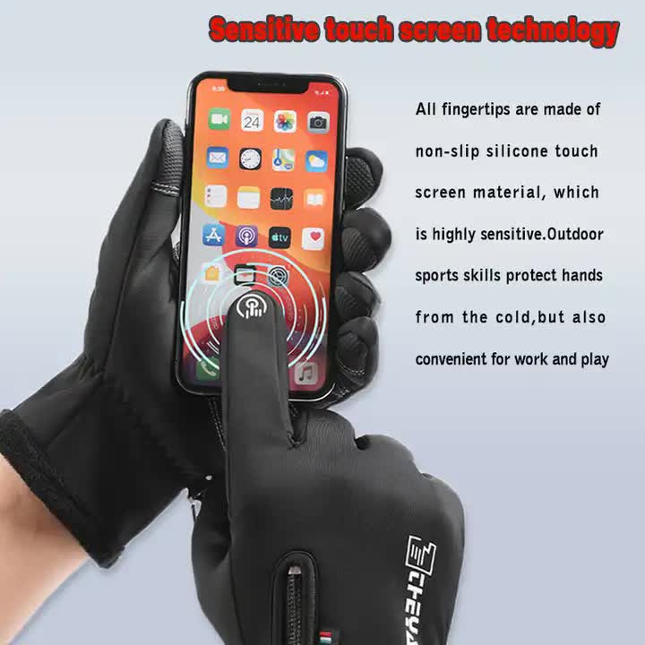 Touchscreen Winter Gloves|Waterproof, Windproof Thermal Gloves for Men Q9063 XL size Black โ image 3