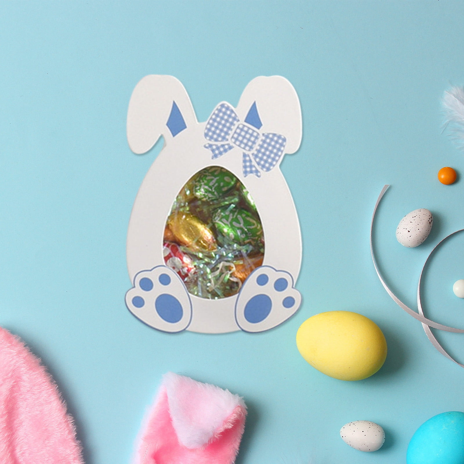 10 Pcs Easter Treat Boxes with Clear Window Cardboard Box Bunny Bags Rabbit Box Spring Holiday Paper Container for Cookie Goodie Candy Favors Blue — image 6