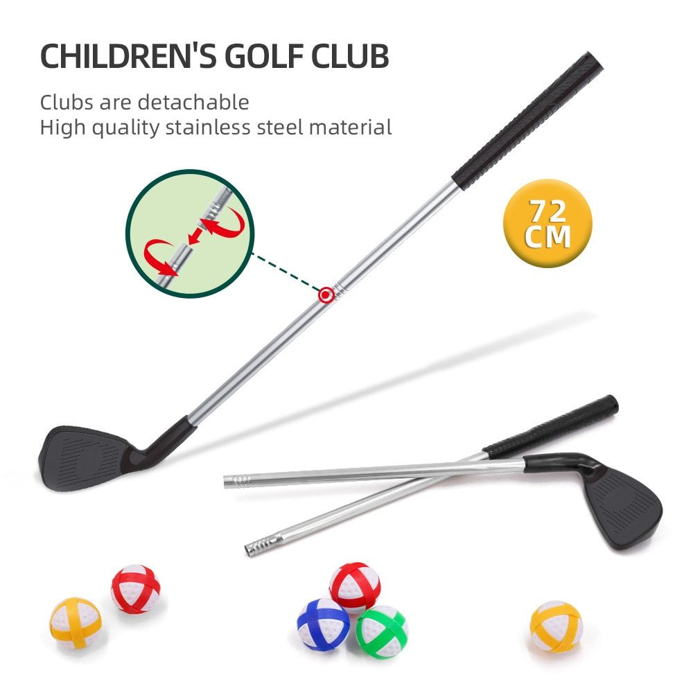 3-in-1 Kids Golf Putting & Tossing Game Set for Indoor/Outdoor Family Fun β Includes Stainless Steel Putter, Cloth Mat, Soft Balls, Beanbags, and Rings for β image 4