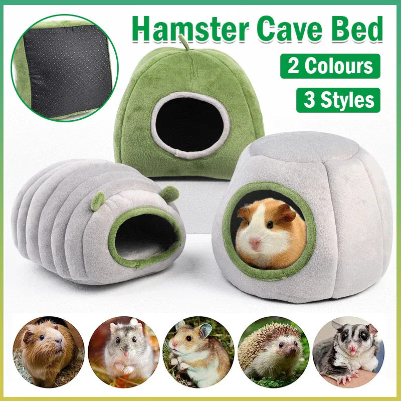 Soft Small Animal Guinea Pig Cozy Warm Pet Tent Hamster House Hideout Cave Bed - Grey-Pyramid — image 2